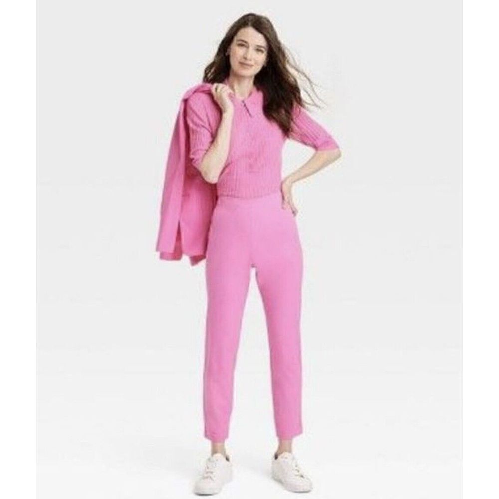 Women's High-Rise Slim Fit Ankle Pants - A New Day Pink 4R. NWT. 1/U